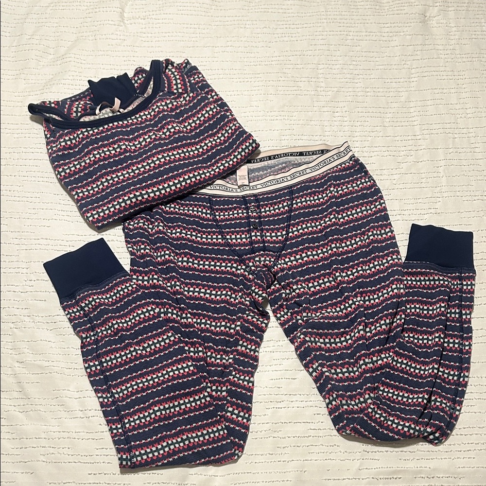 Victoria's Secret Multicolor Waffle Knit Pajama Set